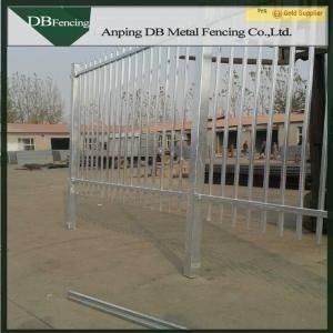 Hot Dip Galvanized Black Wrought Iron Fence Panels , Outdoor Steel Security Fence