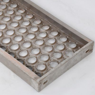 Galvanized Perf - O Grip Strut Grating Walkway & Stair Treads In Silver Color