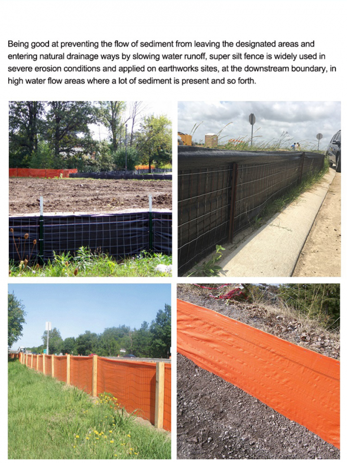 Wire Backed Silt Fence Installation 