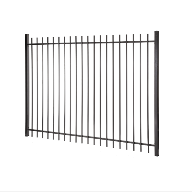 Galvanized Steel Fence Tubular Picket Fence With Flat Top 