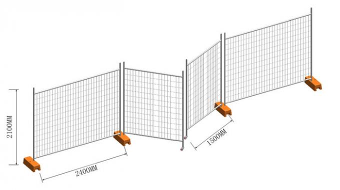 rysunek tymczasowego panelu ogrodzeniowego, stóp, zacisków i bramy