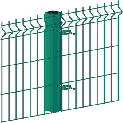 Green 3D Welded Curved Panel Welded Wire Fence Triangle Bending Eco Friendly